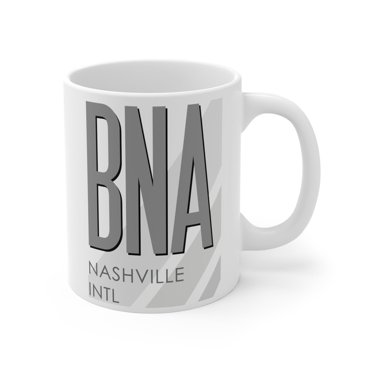 Nashville Intl, BNA. 11oz Airport Mug (Gray)