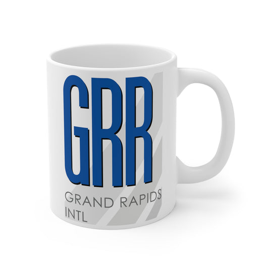 Grand Rapids Gerald R. Ford Intl, GRR. 11oz Airport Mug (Blue)