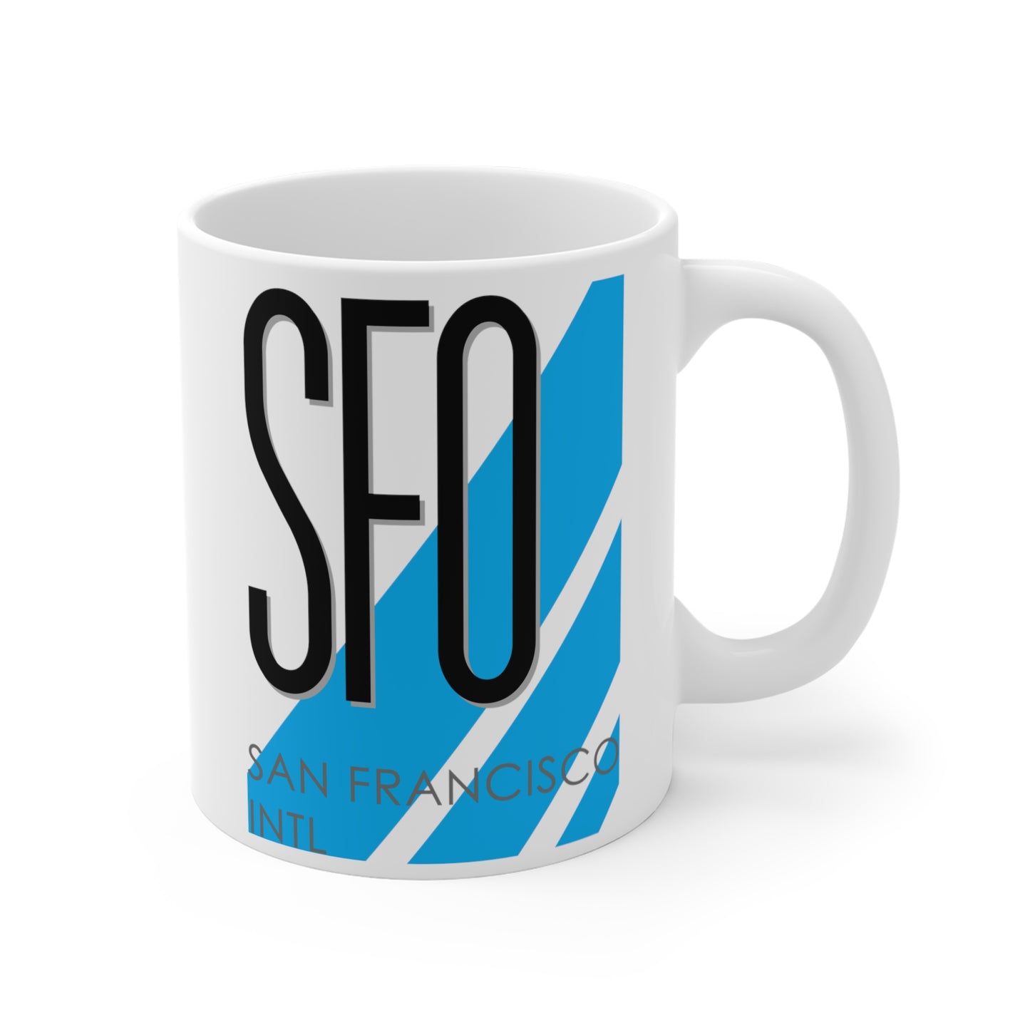 San Francisco Intl, SFO. 11oz Airport Mug (Blue)