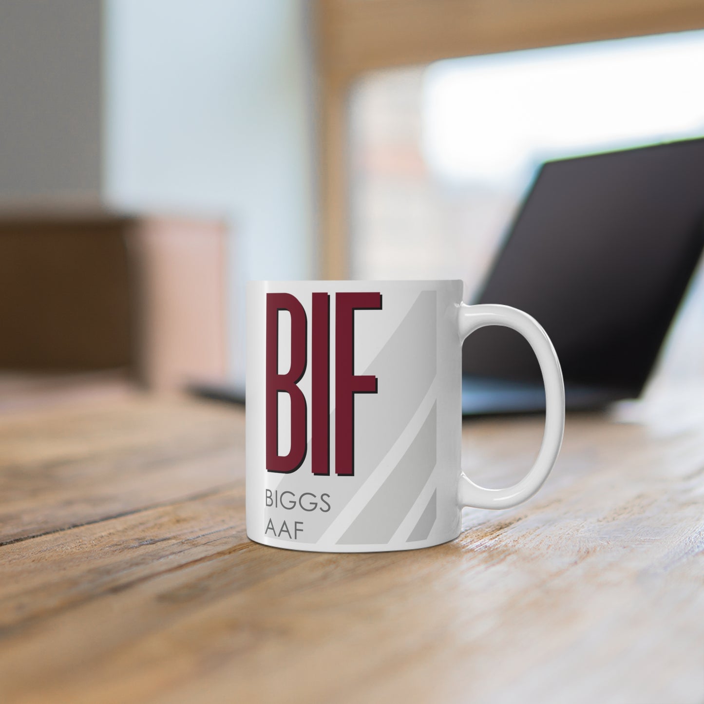 Biggs AAF, BIF. 11oz Airport Mug (Magenta)