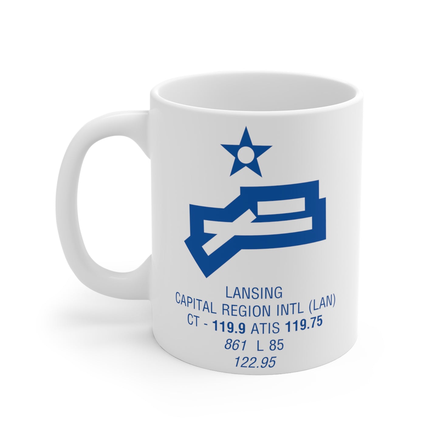 Lansing Capital Region Intl, LAN. 11oz Airport Mug (Gray)