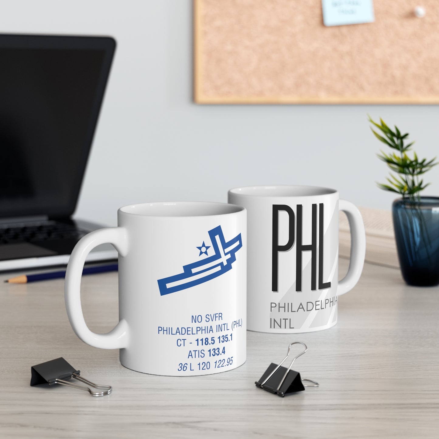 Philadelphia Intl, PHL. 11oz Airport Mug (White)