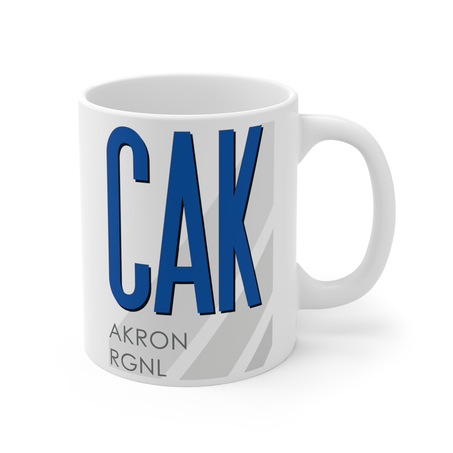 Akron Canton Rgnl, CAK. 11oz Airport Mug (Blue)