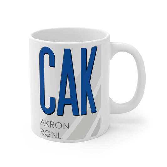 Akron Canton Rgnl, CAK. 11oz Airport Mug (Blue)