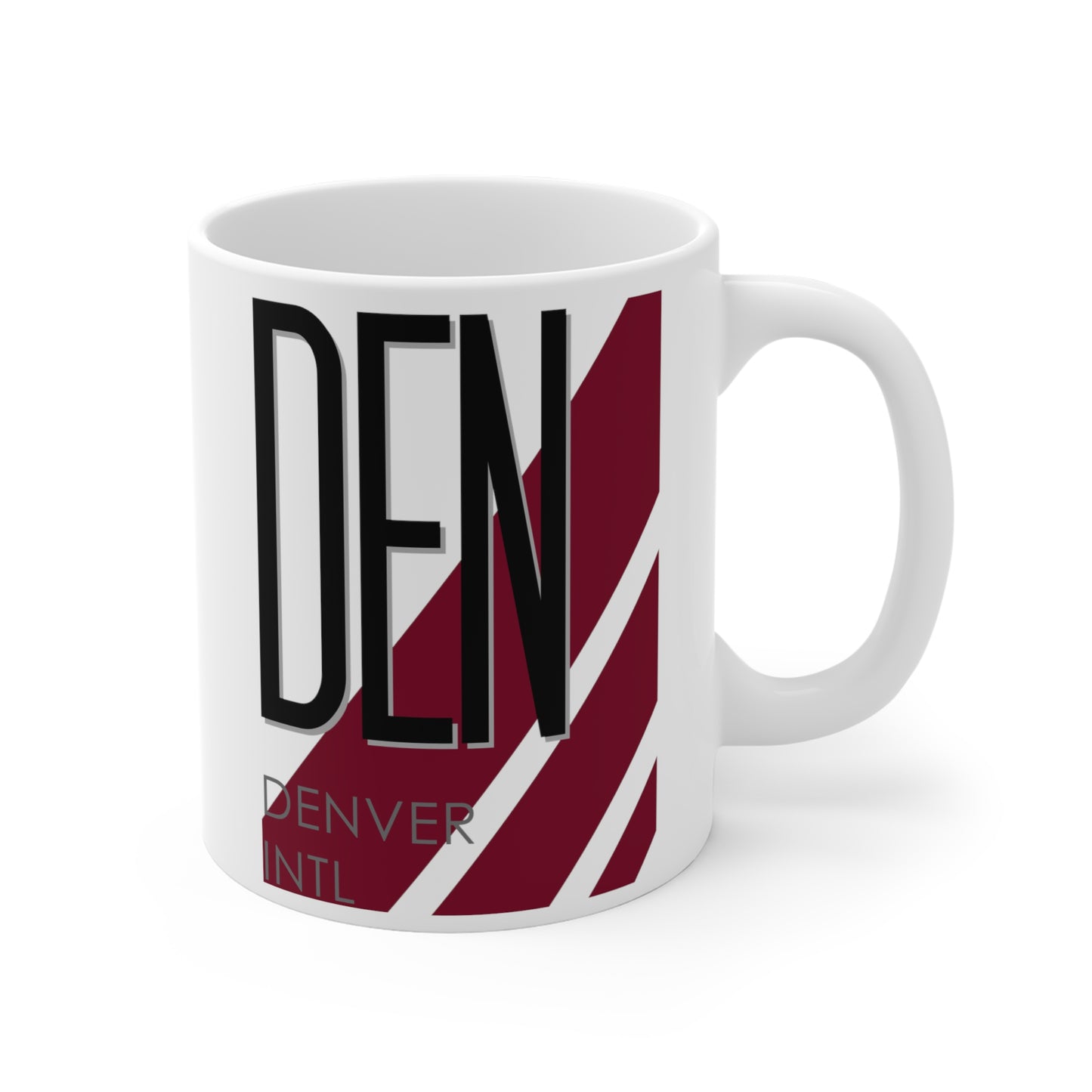 Denver Intl, DEN. 11oz Airport Mug (Magenta)