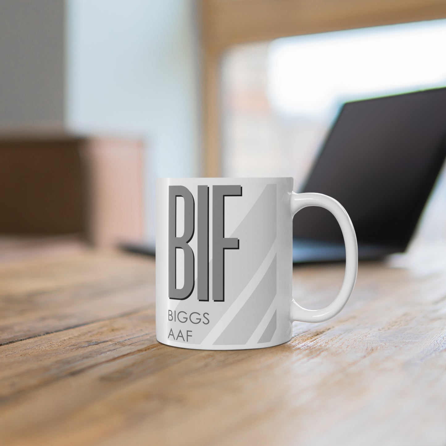 Biggs AAF, BIF. 11oz Airport Mug (Gray)