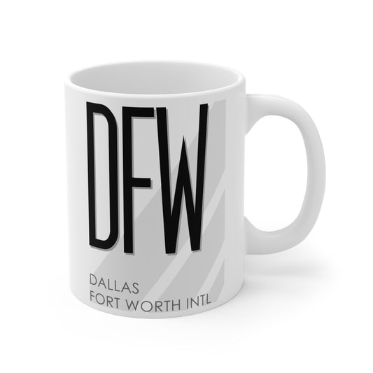 Dallas Fort Worth Intl, DFW. 11oz Airport Mug (White)