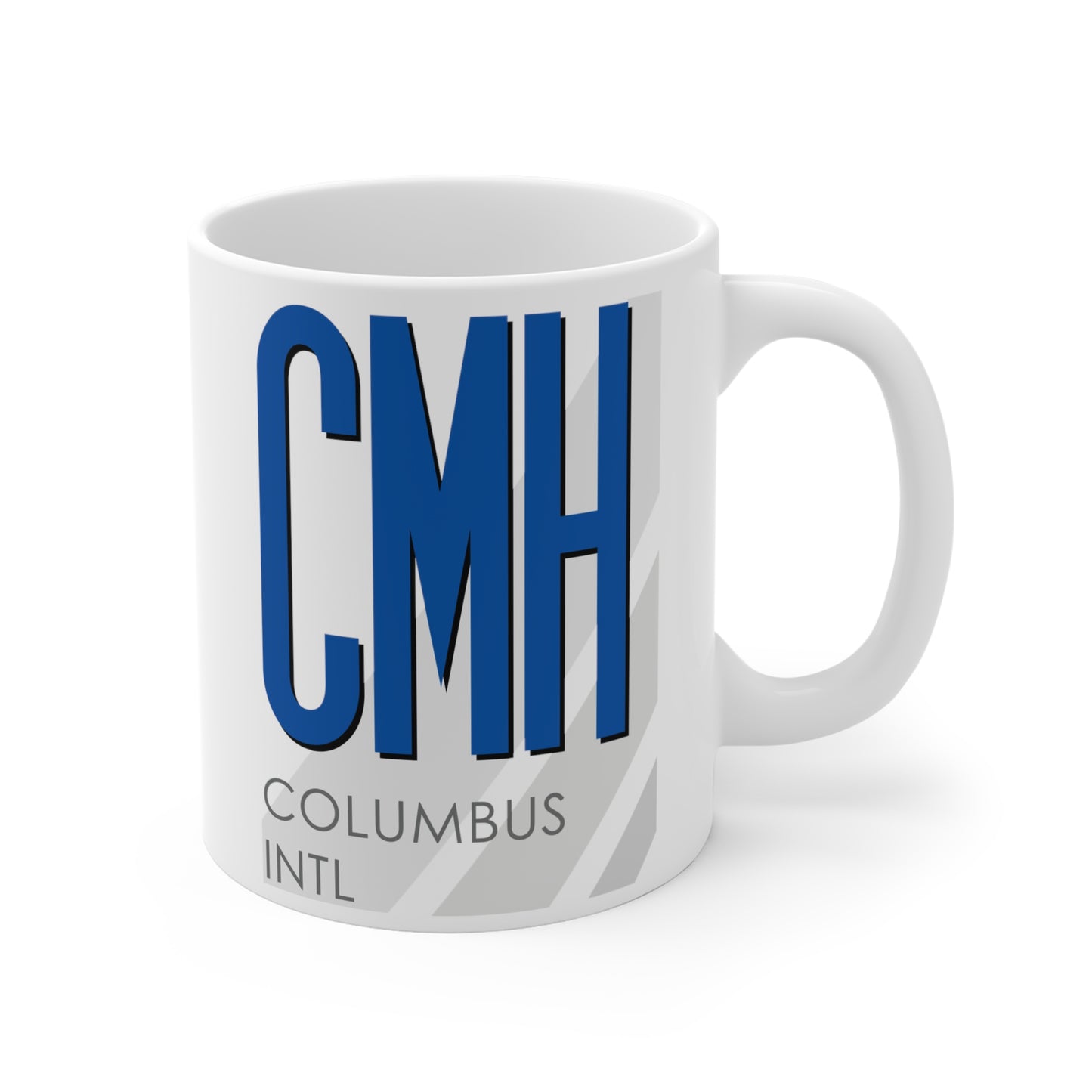 John Glenn Columbus Intl, CMH. 11oz Airport Mug (Blue)