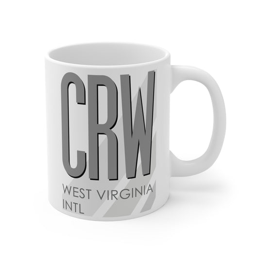 West Virginia Intl Yeager, CRW. 11oz Airport Mug (Gray)