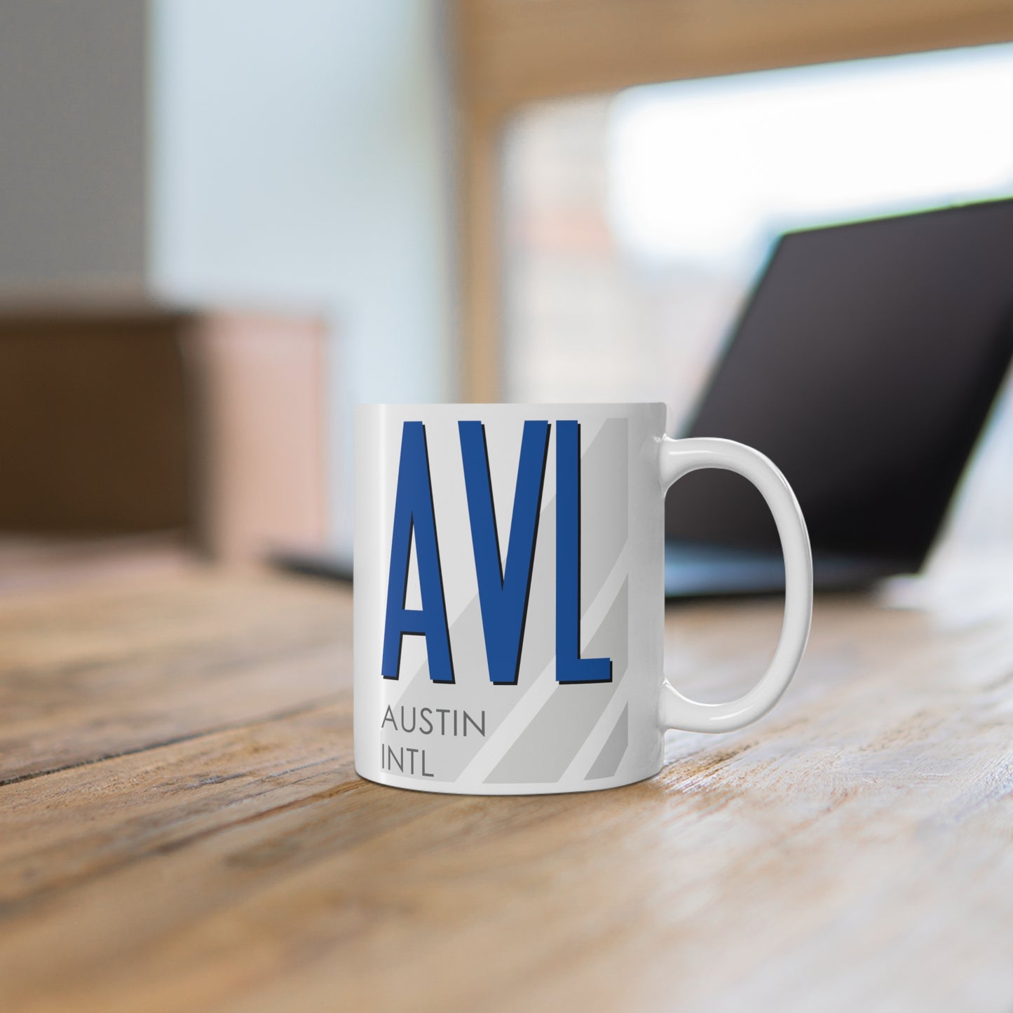 Asheville Rgnl, AVL. 11oz Airport Mug (Blue)