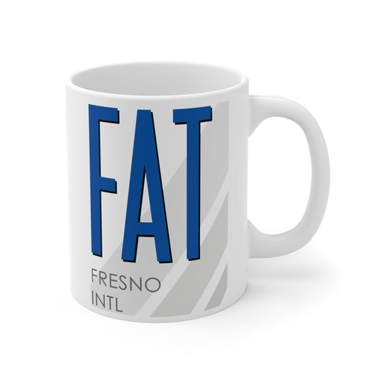 Fresno Yosemite Intl, FAT. 11oz Airport Mug (Blue)