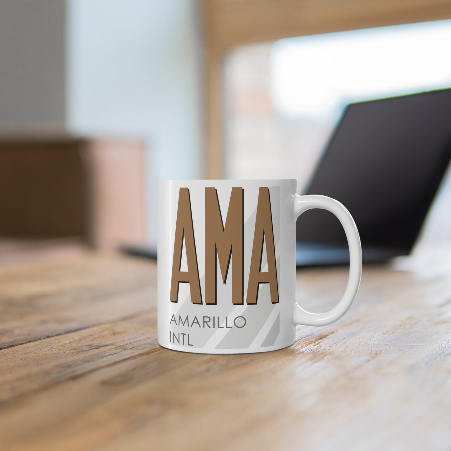 Rick Husband Amarillo Intl, AMA. 11oz Airport Mug (Brown)