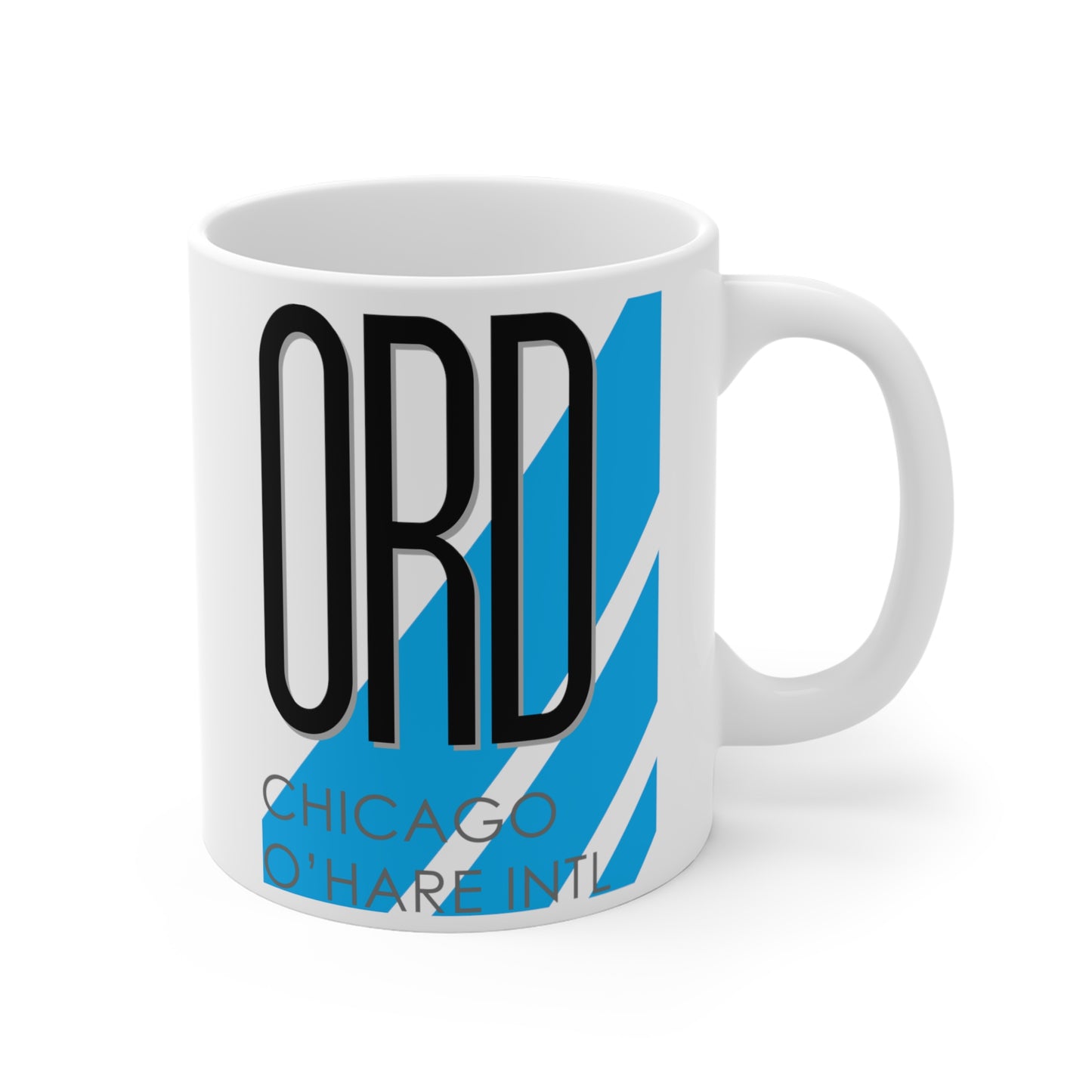 Chicago O'Hare Intl, ORD. 11oz Airport Mug (Blue)