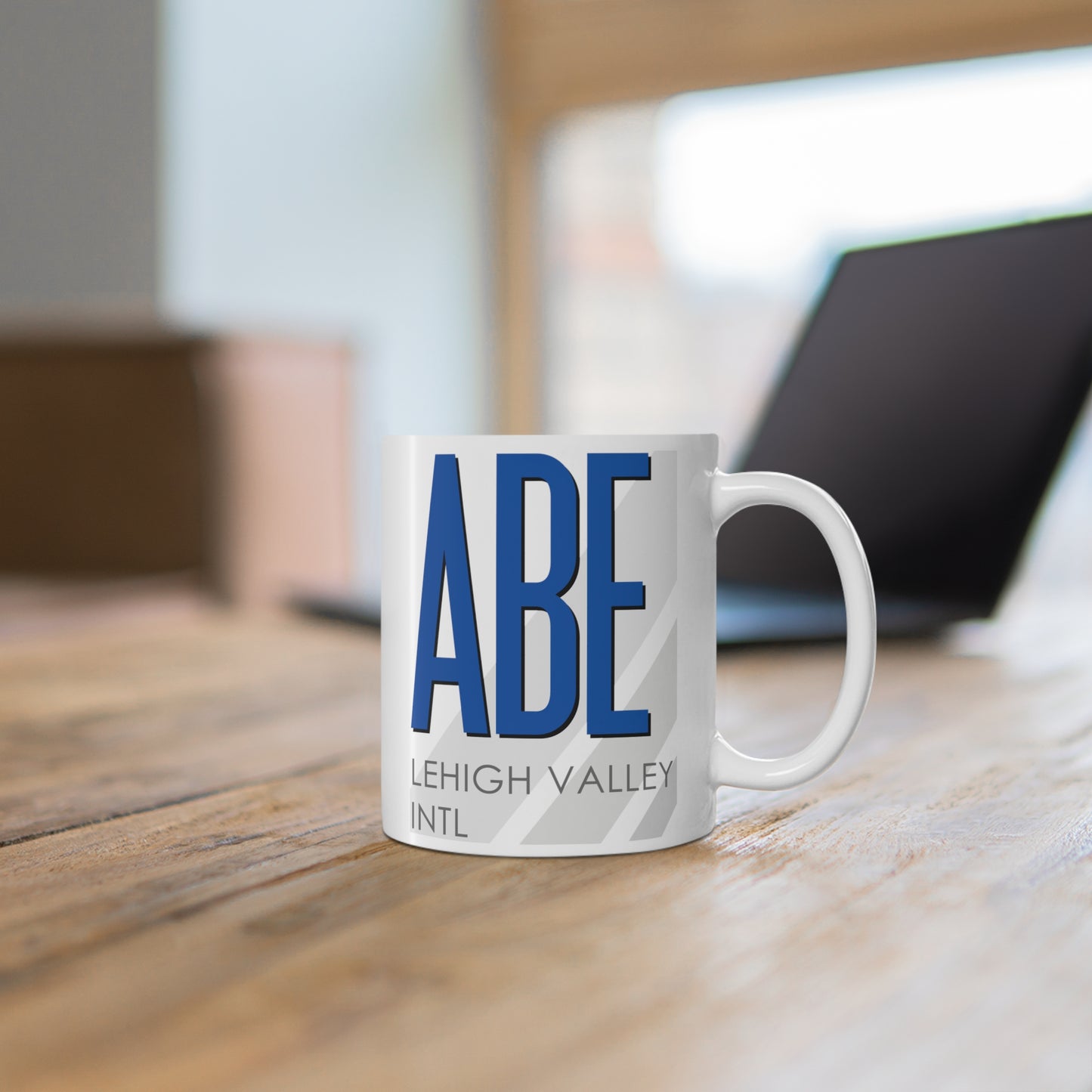 Lehigh Valley Intl, ABE. 11oz Airport Mug (Blue)