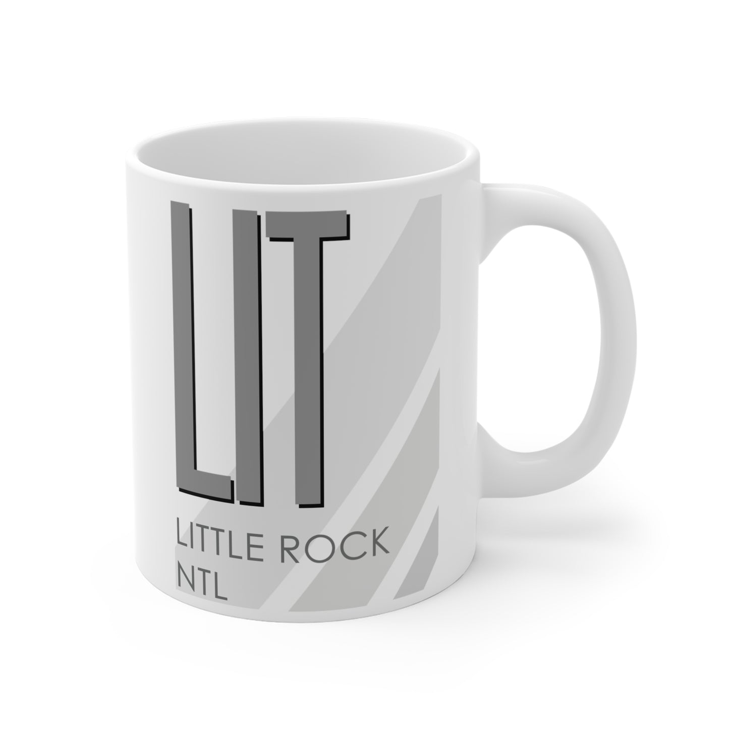 Little Rock Ntl Adams Fld, LIT. 11oz Airport Mug (Gray)