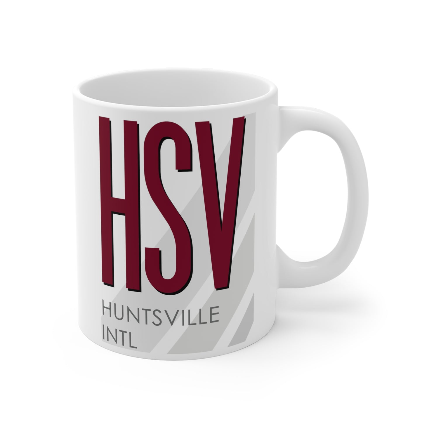 Huntsville Intl Carl T. Jones Fld, HSV. 11oz Airport Mug (Magenta)