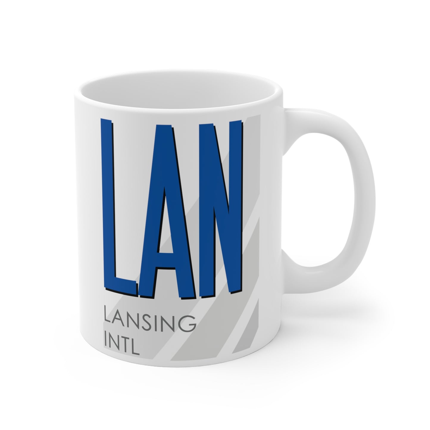 Lansing Capital Region Intl, LAN. 11oz Airport Mug (Blue)