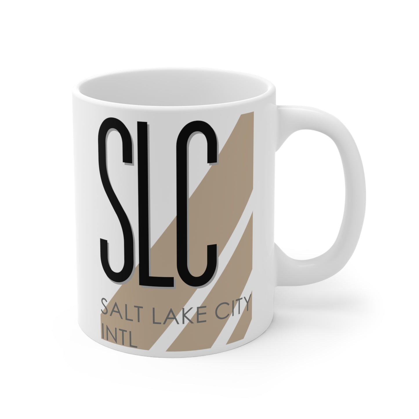 Salt Lake City Intl, SLC. 11oz Airport Mug (Cool Brown)