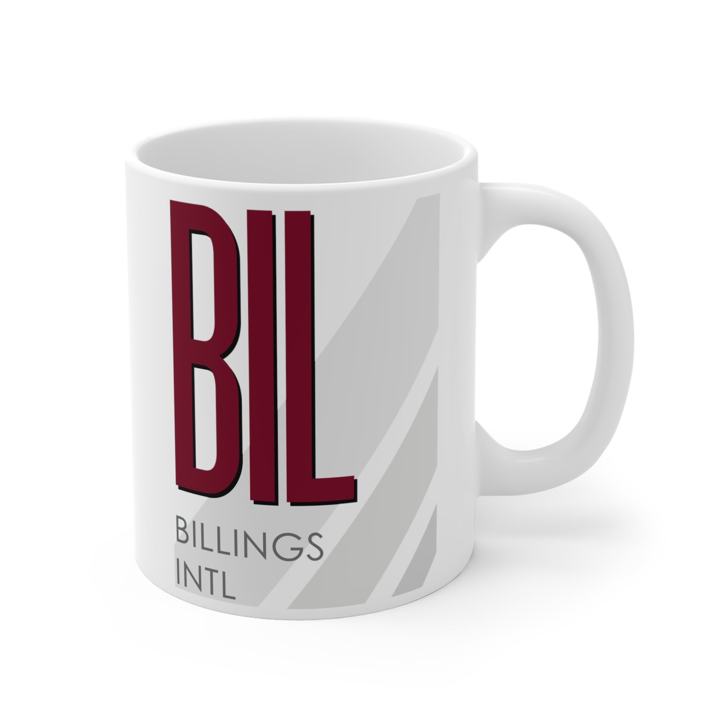 Billings Logan Intl, BIL. 11oz Airport Mug (Magenta)