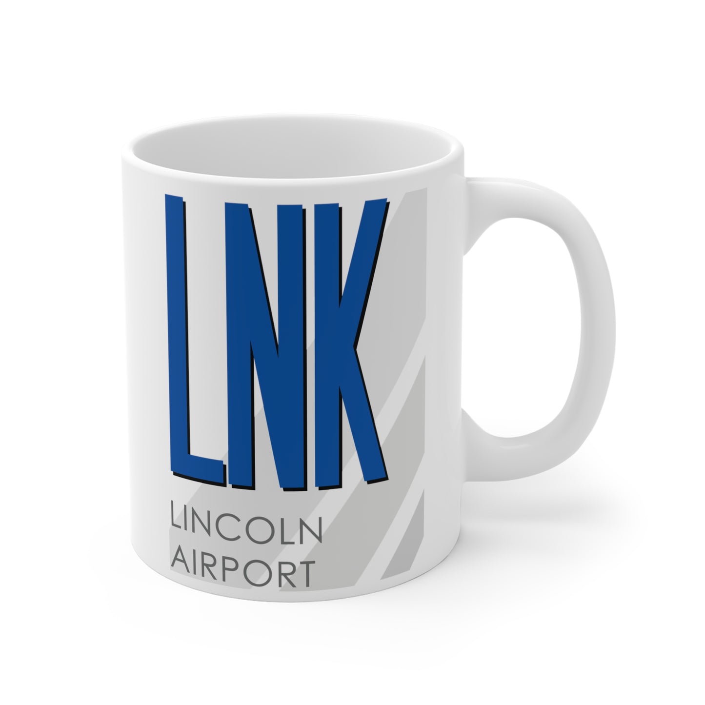 Lincoln Airport, LNK. 11oz Airport Mug (Blue)