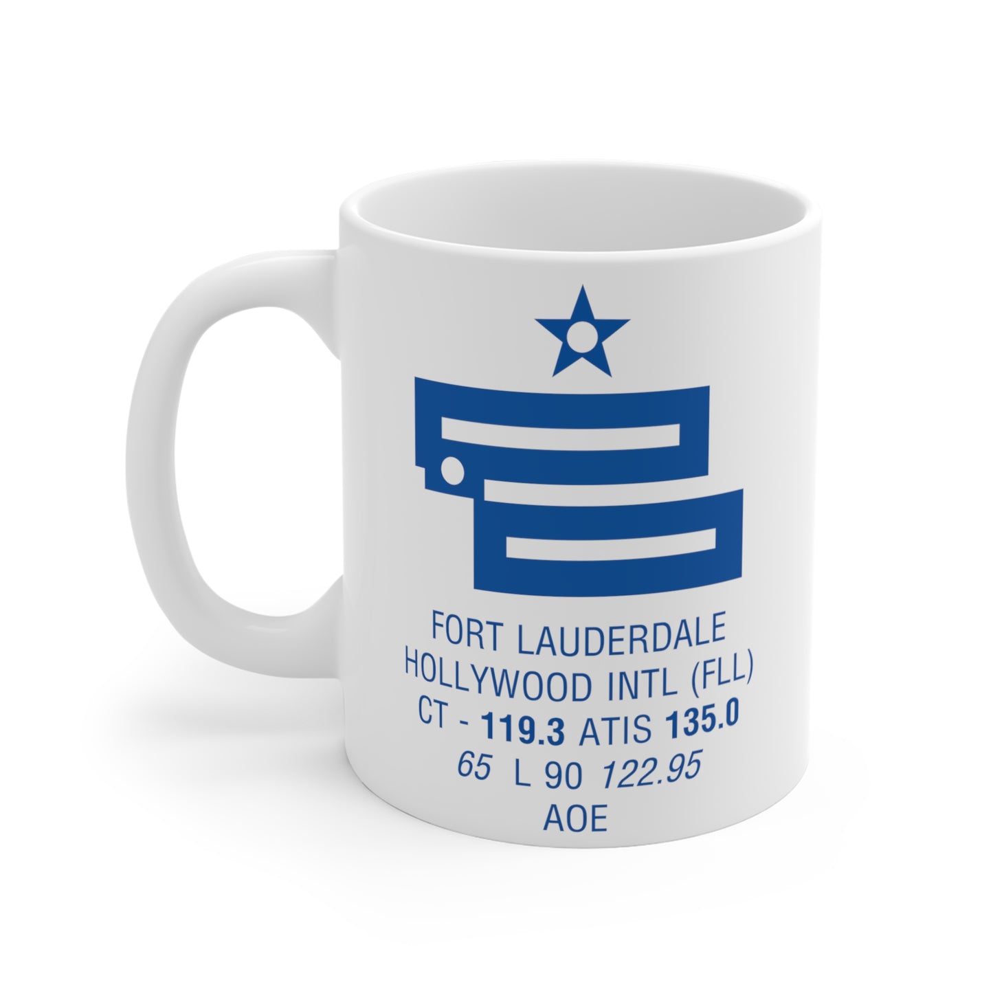 Fort Lauderdale Hollywood Intl, FLL. 11oz Airport Mug (Blue)