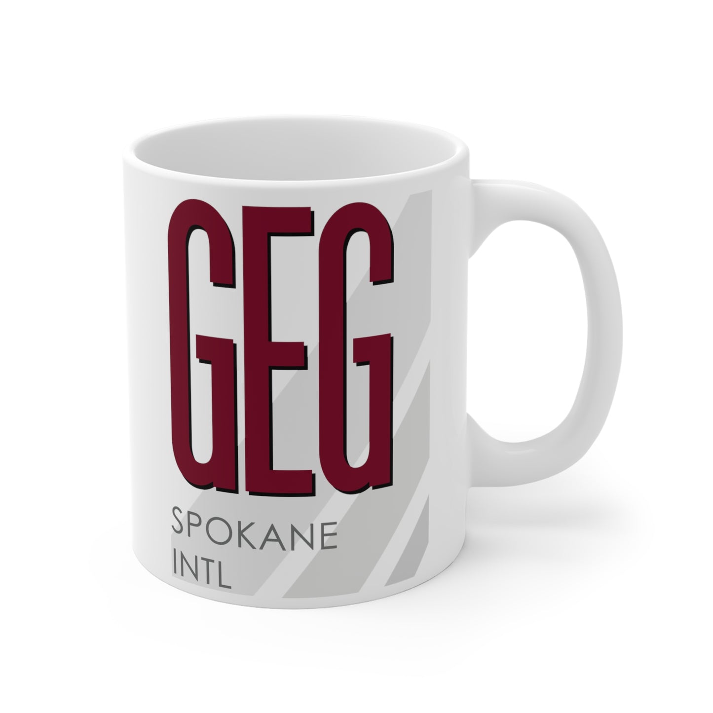 Spokane Intl, GEG. 11oz Airport Mug (Magenta)