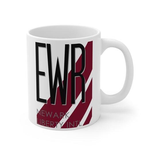 Newark Liberty Intl, EWR. 11oz Airport Mug (Magenta)