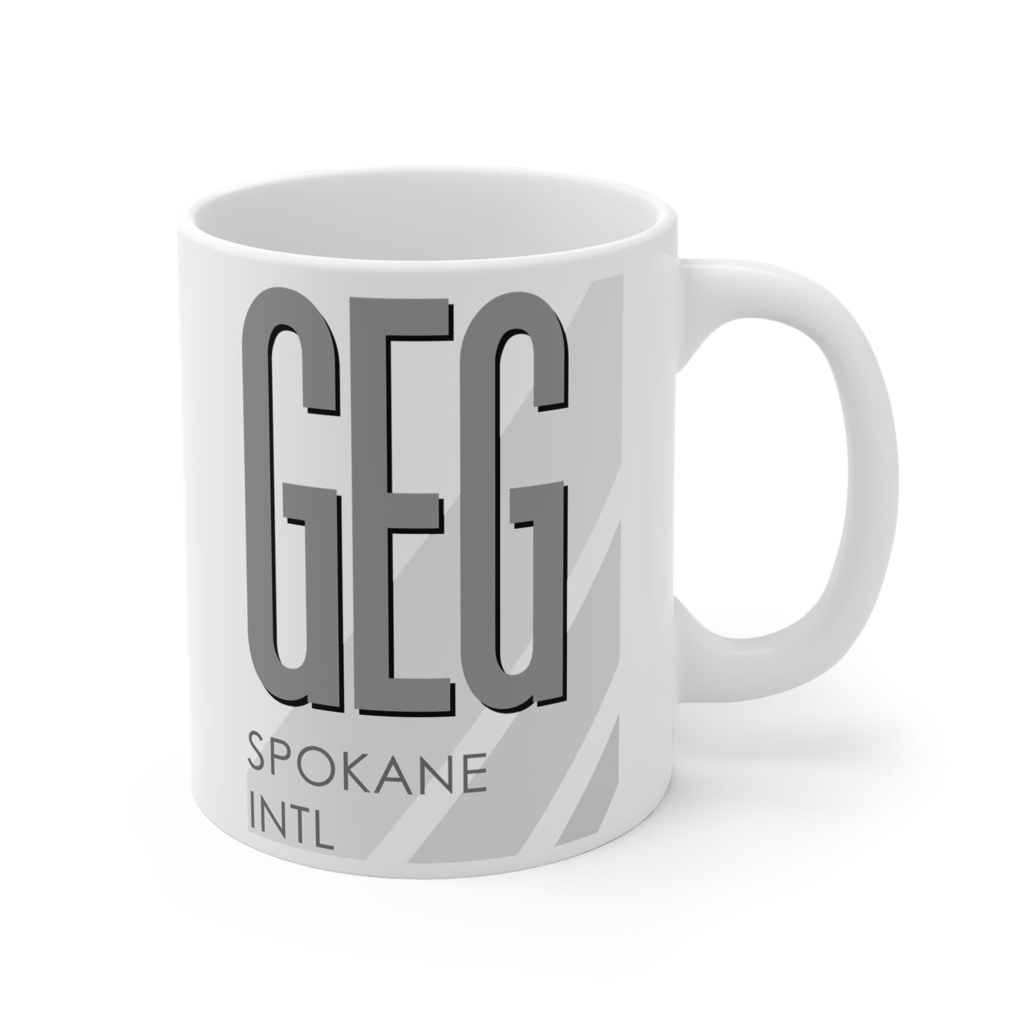 Spokane Intl, GEG. 11oz Airport Mug (Gray)