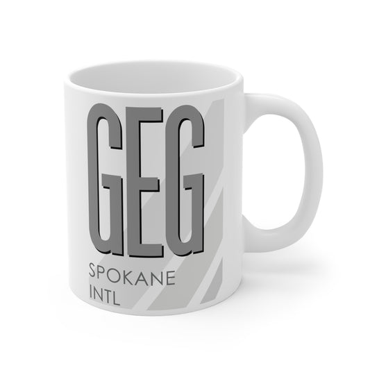 Spokane Intl, GEG. 11oz Airport Mug (Gray)