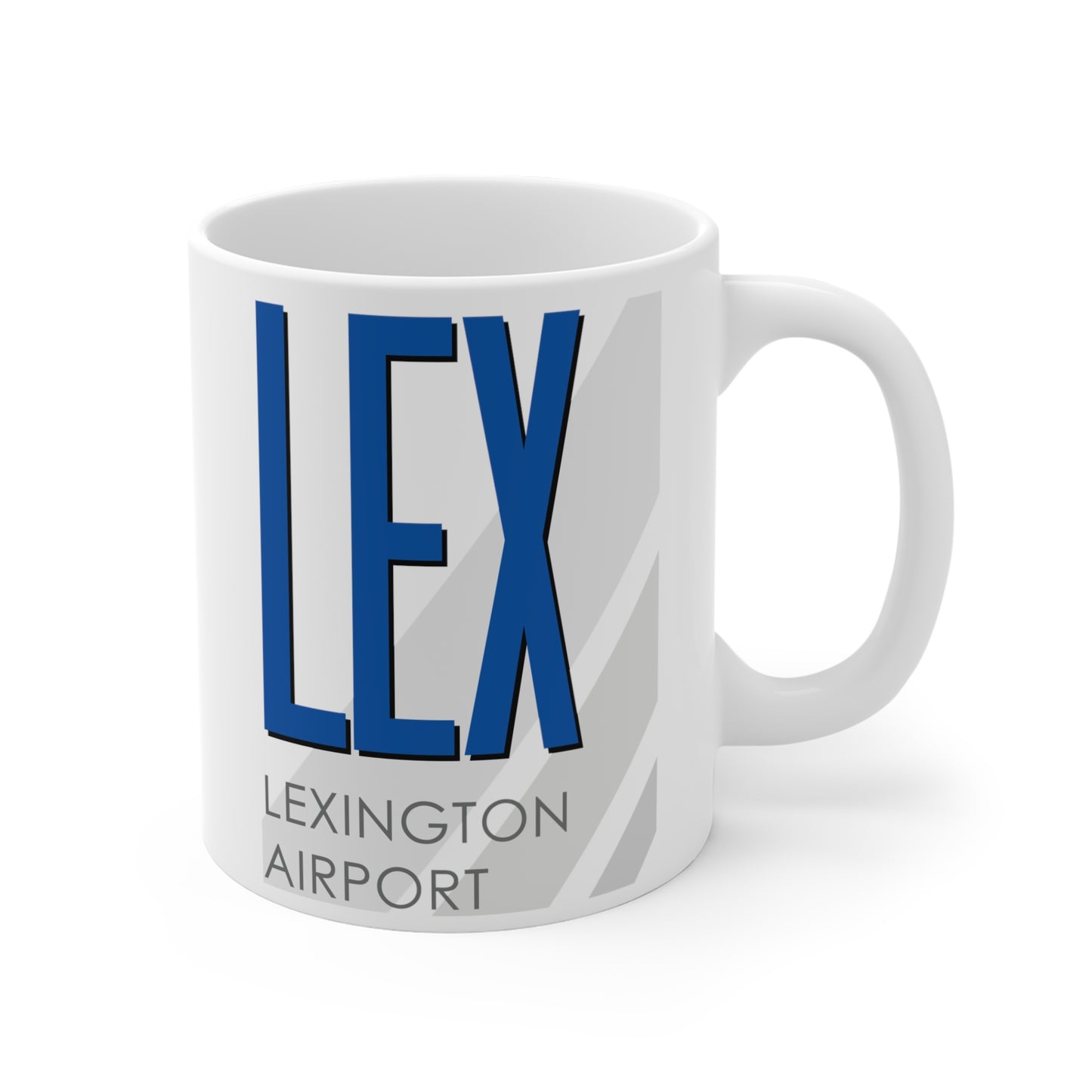 Lexington Blue Grass Airport, LEX. 11oz Airport Mug (Blue)