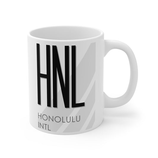 Honolulu Daniel K. Inouye Intl, HNL. 11oz Airport Mug (White)