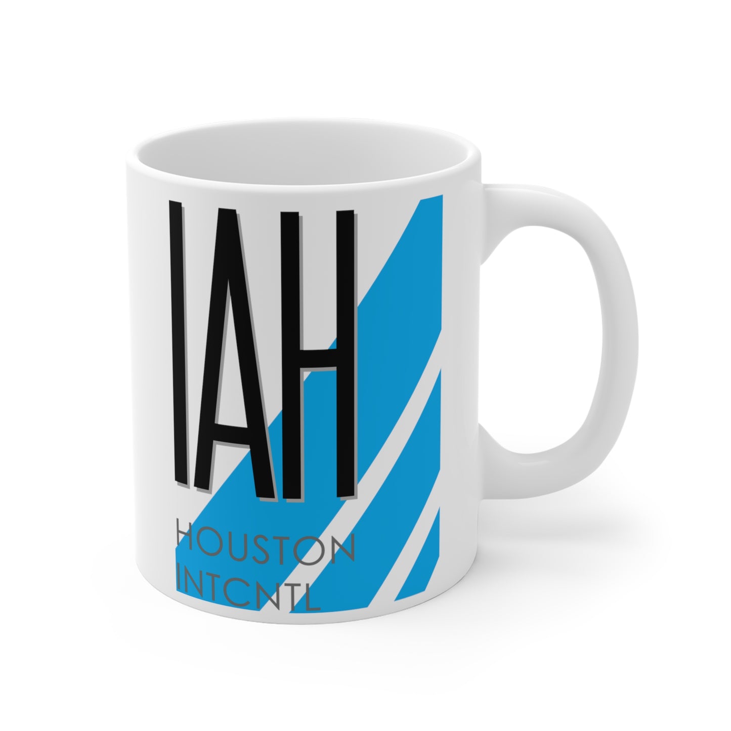 Houston George Bush Intcntl, IAH. 11oz Airport Mug (Blue)