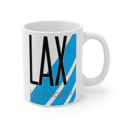 Los Angeles Intl, LAX. 11oz Airport Mug (Blue)