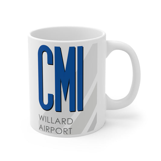 University of Illinois Willard Airport, CMI. 11oz Airport Mug (Blue)