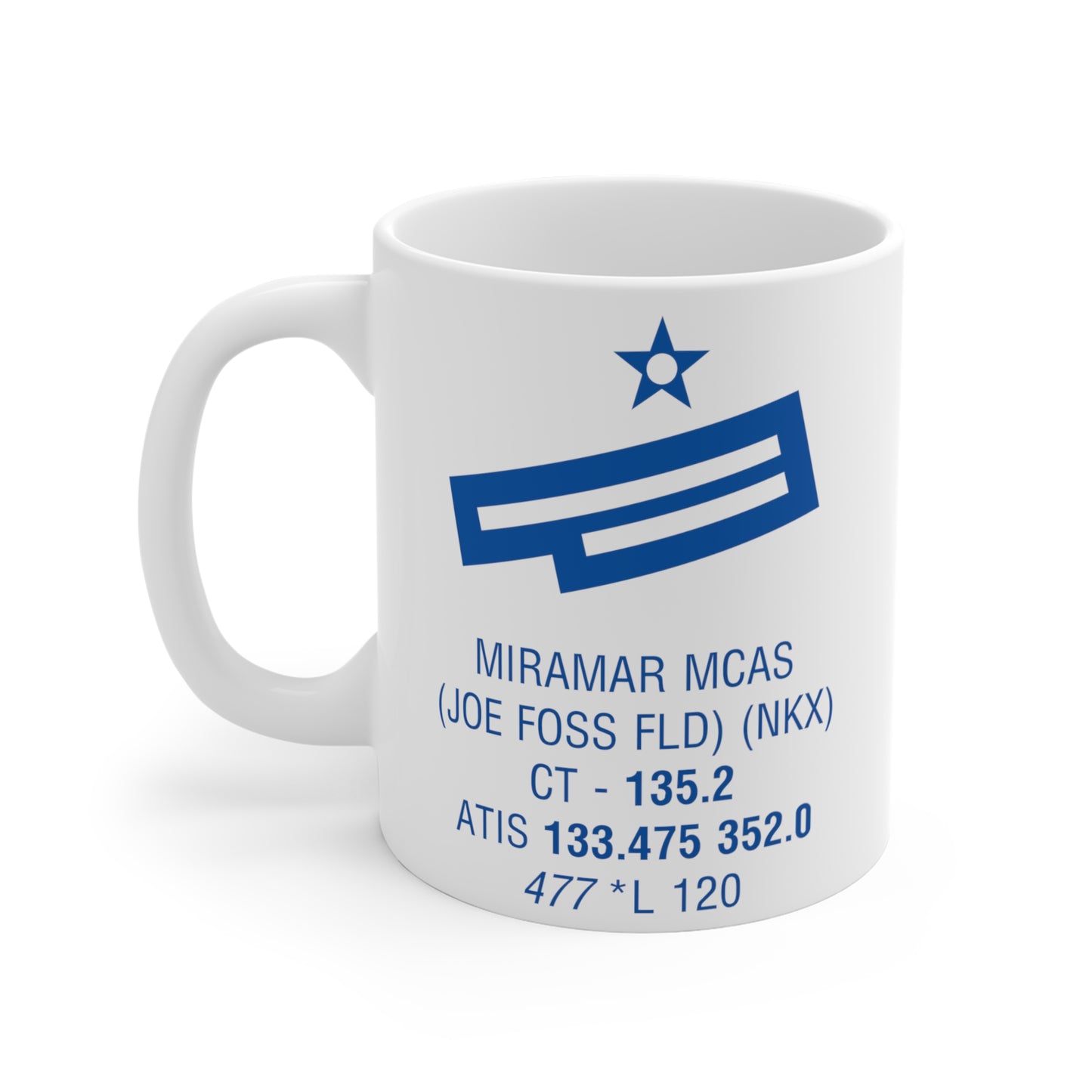 Miramar Marine Corp Air Station, NKX. 11oz Airport Mug (Cool Brown)