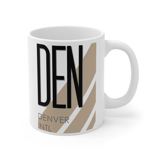 Denver Intl, DEN. 11oz Airport Mug (Cool Brown)