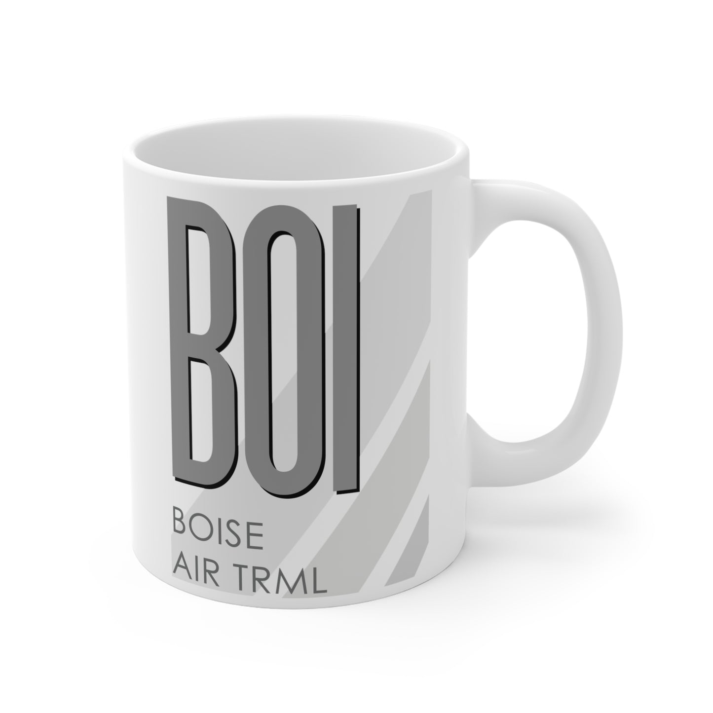 Boise Air Trml Gowen Fld, BOI. 11oz Airport Mug (Gray)