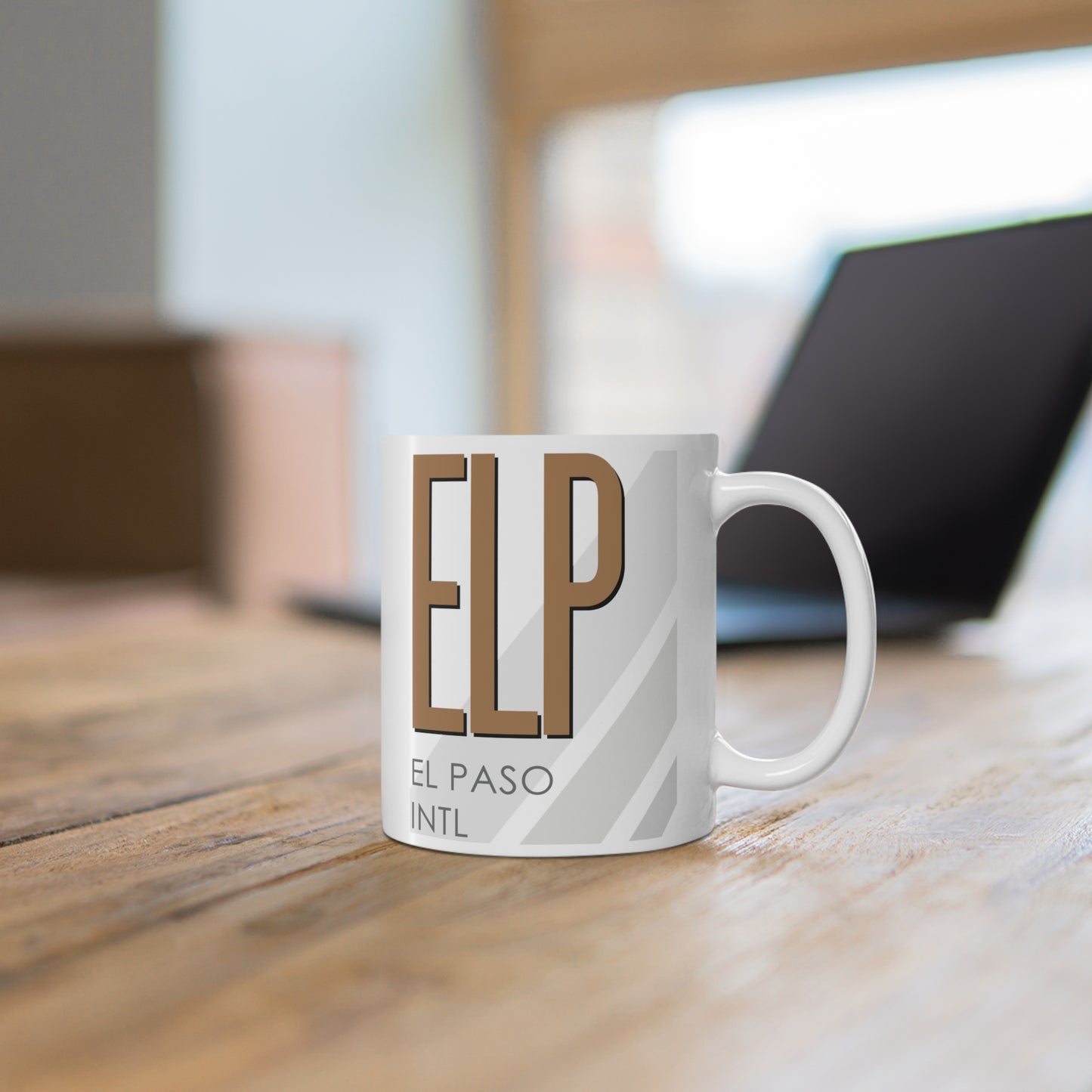 El Paso Intl, ELP. 11oz Airport Mug (Brown)