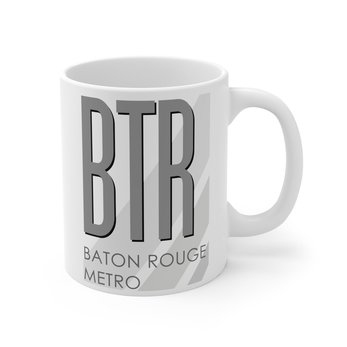 Baton Rouge Metro Ryan Fld, BTR. 11oz Airport Mug (Gray)