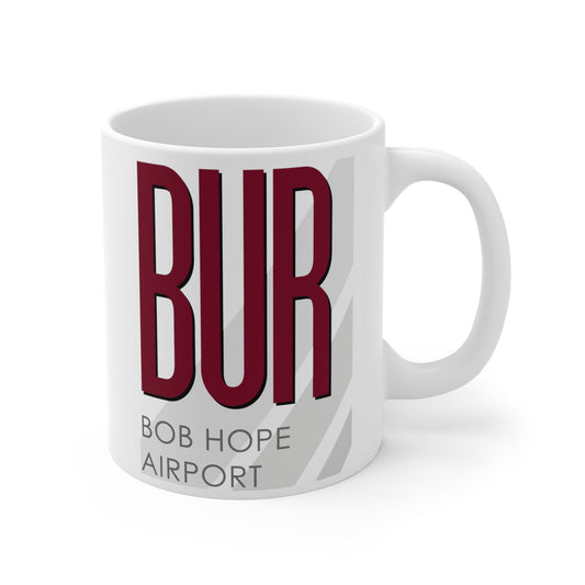 Bob Hope Airport, BUR. 11oz Airport Mug (Magenta)