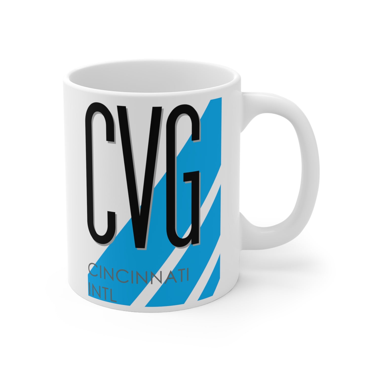 Cincinnati Northern Kentucky Intl, CVG. 11oz Airport Mug (Blue)