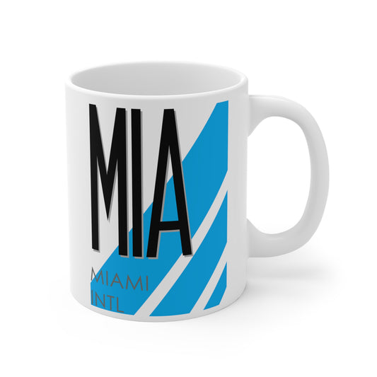 Miami Intl, MIA. 11oz Airport Mug (Blue)