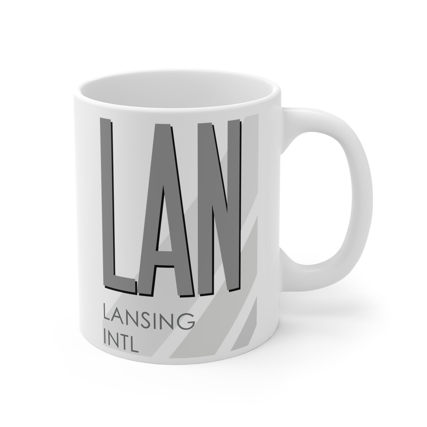 Lansing Capital Region Intl, LAN. 11oz Airport Mug (Gray)