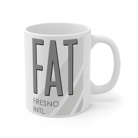 Fresno Yosemite Intl, FAT. 11oz Airport Mug (Gray)