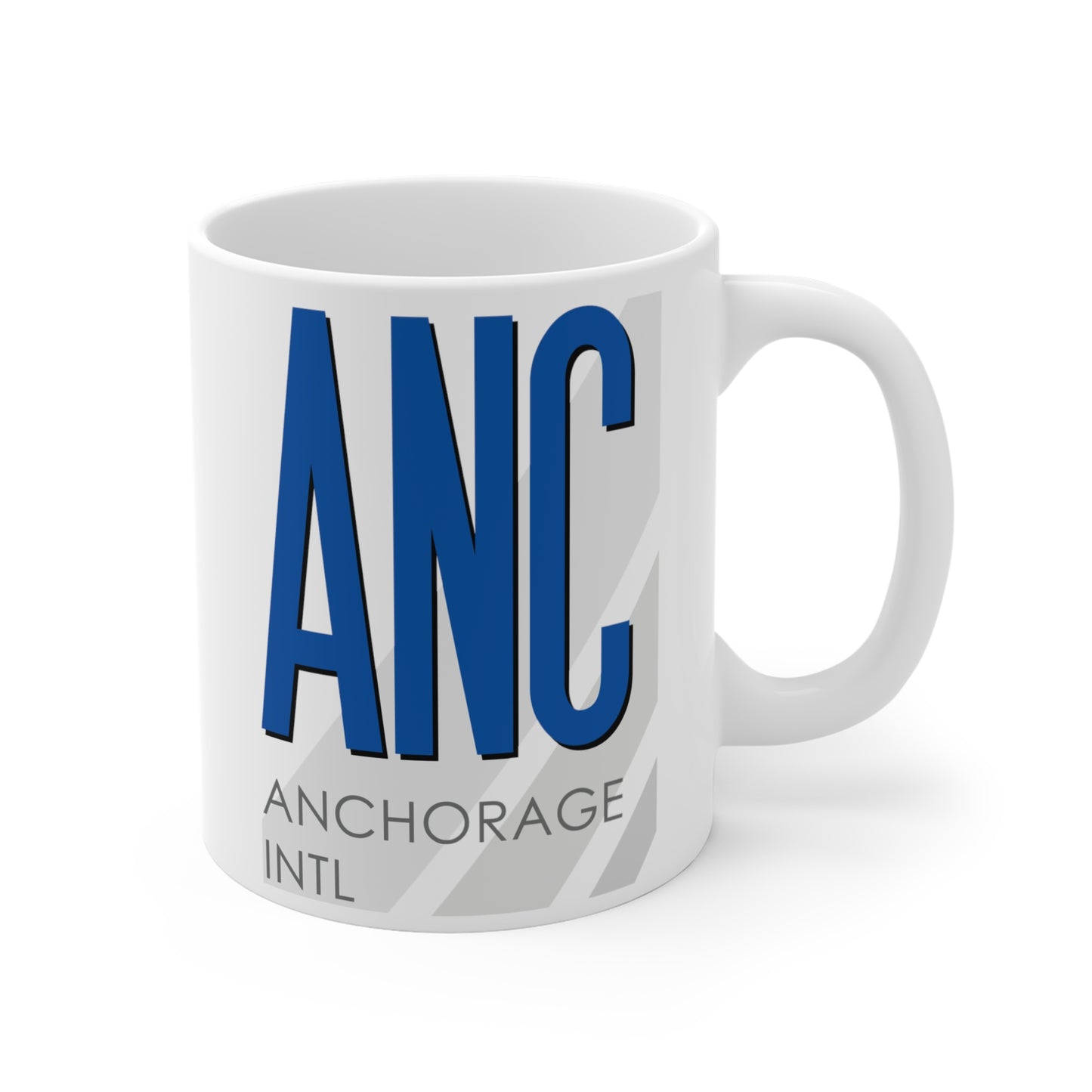 Ted Stevens Anchorage Intl, ANC. 11oz Airport Mug (Blue)