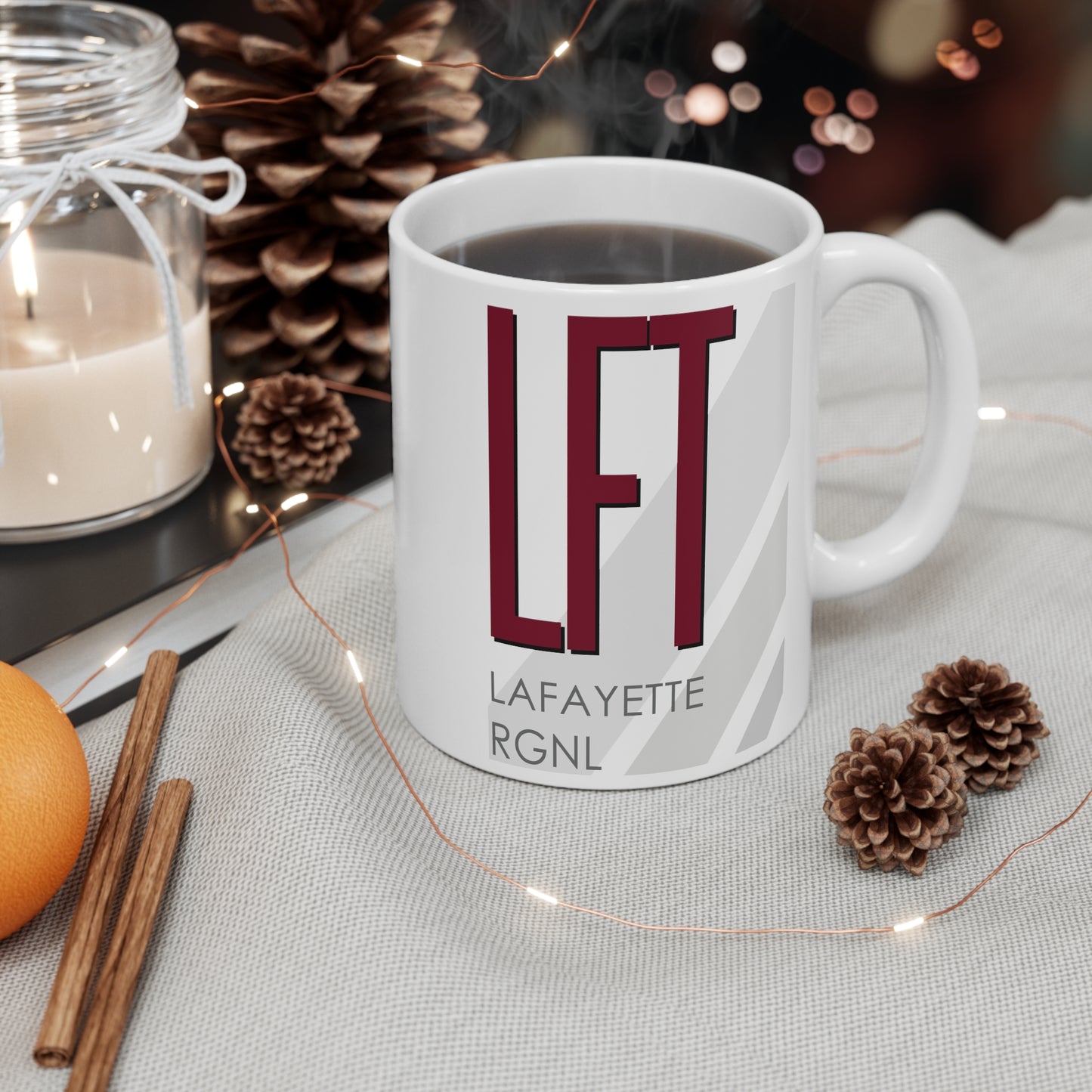 Lafayette Rgnl Paul Fournet Fld, LFT. 11oz Airport Mug (Magenta)