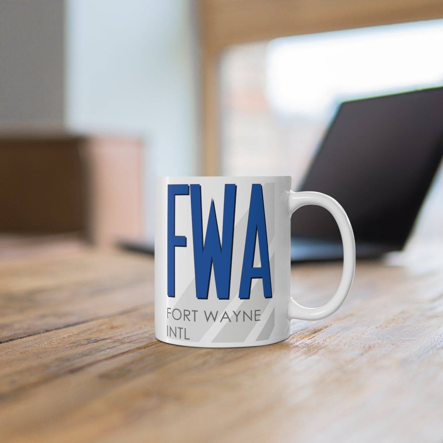 Fort Wayne Intl, FWA. 11oz Airport Mug (Blue)