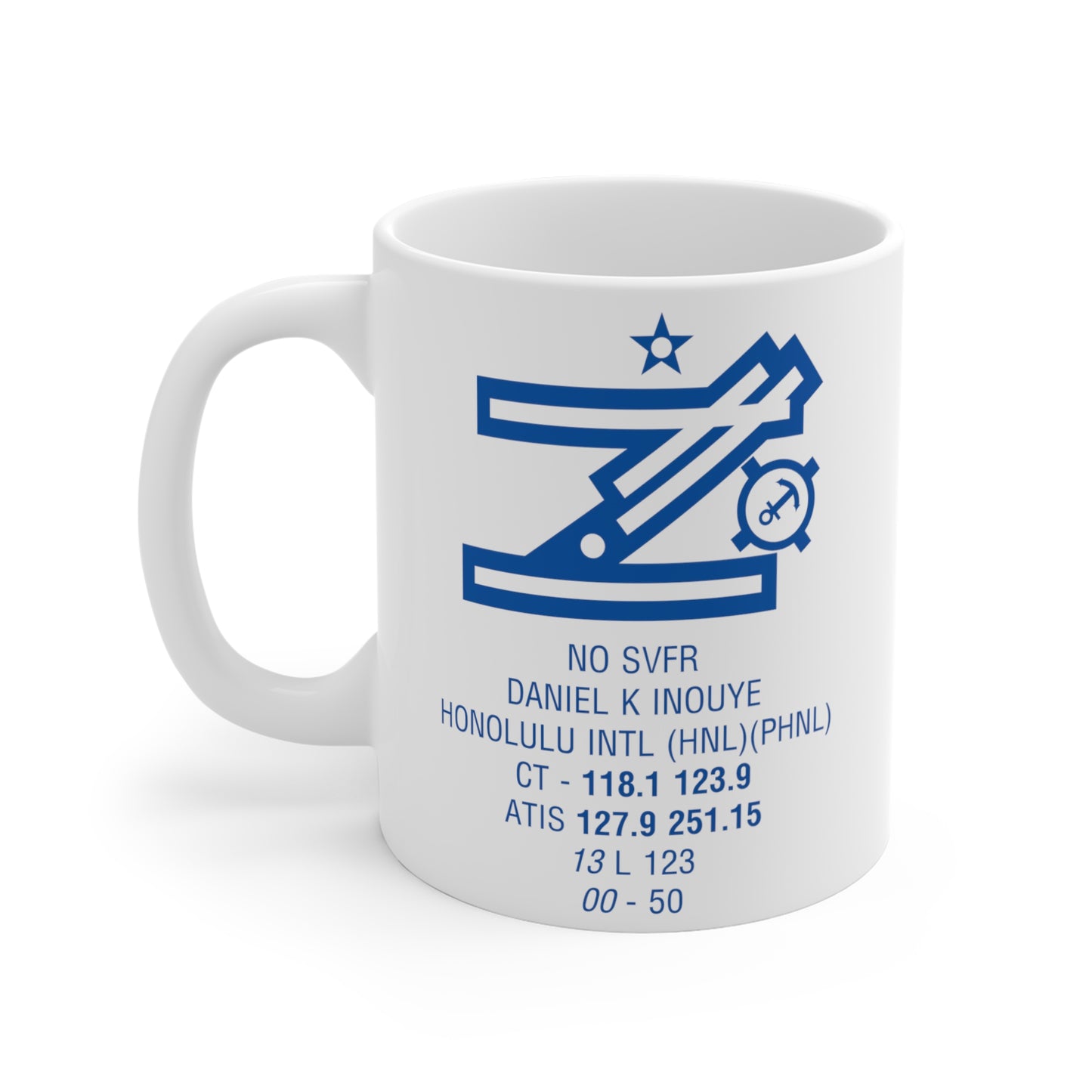 Honolulu Daniel K. Inouye Intl, HNL. 11oz Airport Mug (Blue)