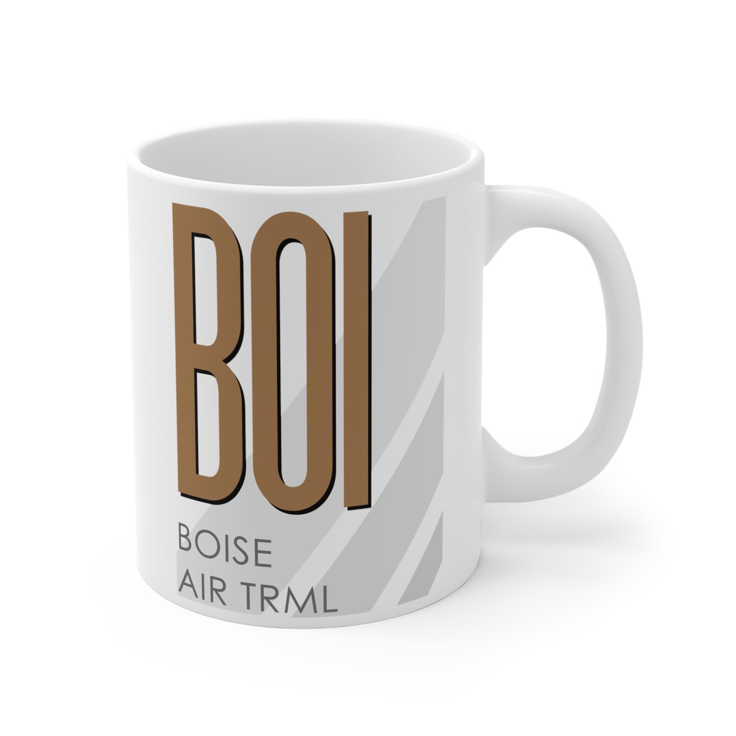 Boise Air Trml Gowen Fld, BOI. 11oz Airport Mug (Brown)