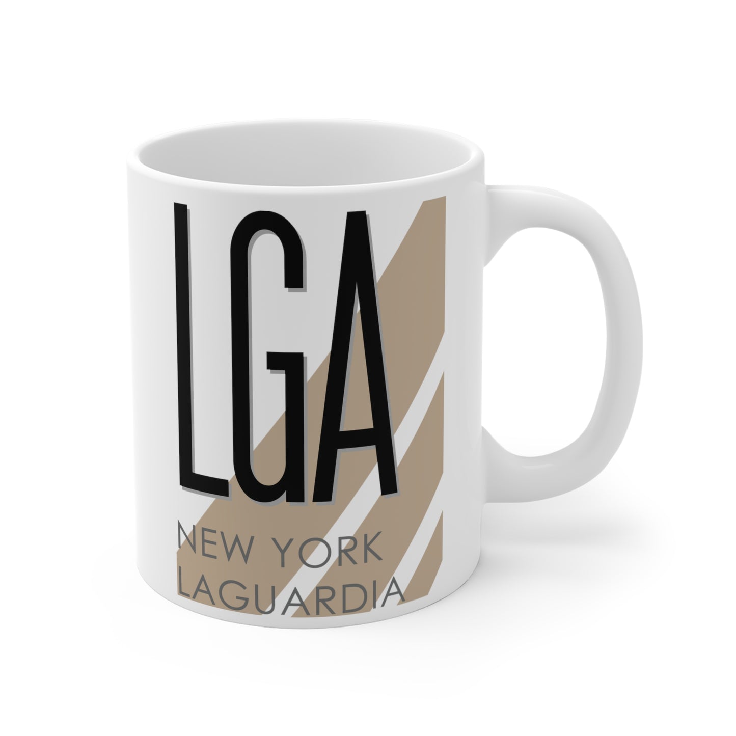 New York LaGuardia, LGA. 11oz Airport Mug (Cool Brown)